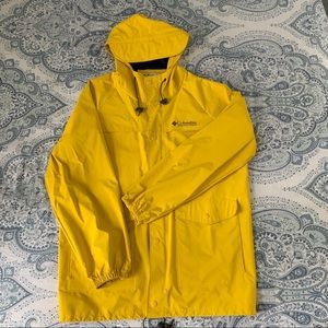 Columbia Rain Coat, Yellow, Men’s Small